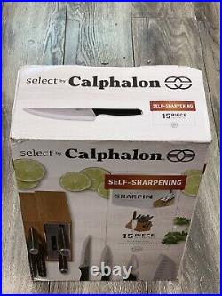 Calphalon Select Self-Sharpening Cutlery Knifes Block Set 15-PCs 2017941 (NEW)