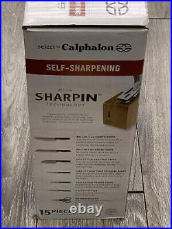 Calphalon Select Self-Sharpening Cutlery Knifes Block Set 15-PCs 2017941 (NEW)