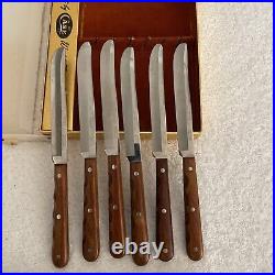 Case xx Stainless Steak Knife With Case Set Of Six Knifes New Old Stock 1960's