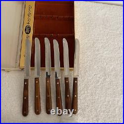 Case xx Stainless Steak Knife With Case Set Of Six Knifes New Old Stock 1960's