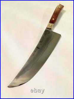 Chef's Knife, Japanese Style Hand-Forged Blade, Amber Bone Handle, Made to Order