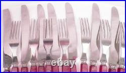 Cherry Red Flatware Marbelized Silver Stainless Blades Conestoga Mid Century