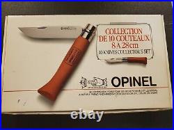 Collection Of 10 Vintage Opinel Knives In Box Case