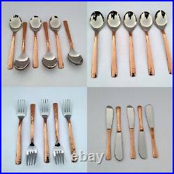 Copper Stainless Steel Home Kitchen Tableware Hotel Restaurant Flatware 20 Piece