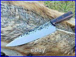 Custom Chefs Knife High Carbon Ebony Handle Hand Forged BLADESMITH FIF