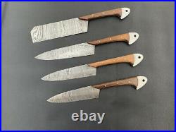 Custom Handmade Damascus Steel Chef Knife Set (Kitchen Knife) With Sheath