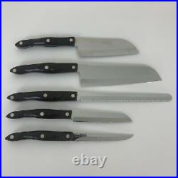 Cutco Knife set of 5 (3721, 1721, 2124, 1766,2166) Brown (swirl) handle Read