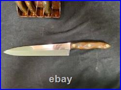 Cutco vintage knife set with bakelite holder