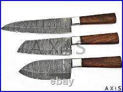 Damascus Kitchen Knife Set Handmade Chef Knife Set Hand Forged Knife
