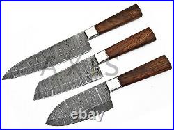 Damascus Kitchen Knife Set Handmade Chef Knife Set Hand Forged Knife