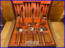 Danish 1960's Retro Vintage Cutlery Set By George Butler Of Sheffield England