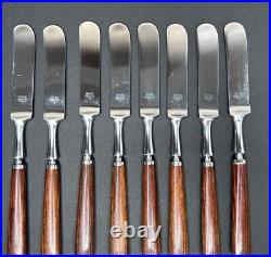 Dansk Wood Accent Flatware (8) Place Settings & (2) Serving Spoons # 06300 GB