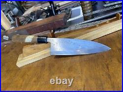 Deba Knife 7 Japanese, Chef's Butchers Old Knife, Razor Sharp, Carbon Steel, Huge