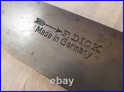 Extra long F Dick 14.5 inch Carbon Steel Round Nose Semi Flexible Slicer Knife