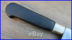 FINE Antique TICHET Hand-Forged Carbon Steel XXL Nogent Chef Knife RAZOR KEEN