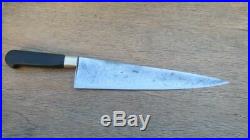 FINE Antique TICHET Hand-Forged Carbon Steel XXL Nogent Chef Knife RAZOR KEEN