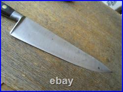 FINE Older Sabatier Carbon Steel Chef Knife withRosewood, 11 Blade RAZOR SHARP