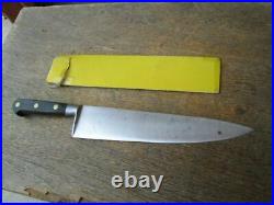 FINE Older Sabatier Carbon Steel Chef Knife withRosewood, 11 Blade RAZOR SHARP