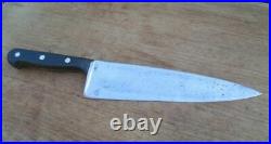 FINE Older Vintage Seelbach WIDE Carbon Steel Chef Knife Germany RAZOR SHARP