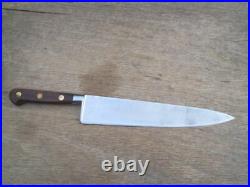 FINE Vintage Sabatier Carbon Steel Chef Knife RAZOR SHARP 9-7/8 Blade, Rosewood