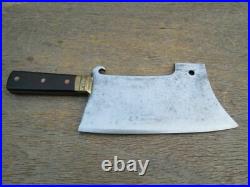 FINEST Antique Italian Chef's Brass-Bolstered Meat Cleaver/Butcher Knife WOW