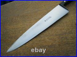 FINEST Vintage WUSTHOF Carbon Steel XXL Chef Knife withEbony Handles RAZOR SHARP