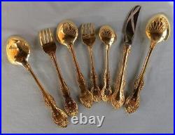 Fancy Gold Plated Flatware Set For 12 74 Pieces With Box