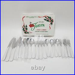 Fiesta Ware Special Edition Holiday 20 pc Setting White Stainless Steel Flatware