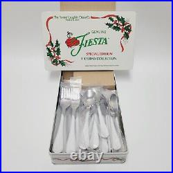 Fiesta Ware Special Edition Holiday 20 pc Setting White Stainless Steel Flatware
