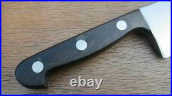 Finest XL Vintage SEELBACH Germany Carbon Steel Chef Knife withEbony RAZOR SHARP