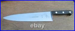 Finest XL Vintage SEELBACH Germany Carbon Steel Chef Knife withEbony RAZOR SHARP