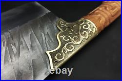Forged Traditional Chinese Style Cleaver Knife Blade Steel Chef Chop Meat Slice