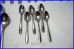 Fortessa Stainless Flatware Grand City 63 Pc Set Silverware Service For 8 Extras
