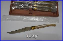 French Laguiole Vintage Knife Set. Blonde/Honey Horn. New, never used
