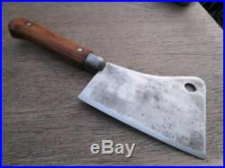 GORGEOUS Vintage Foster Bros. Chef's #6 Carbon Steel Meat Cleaver RAZOR SHARP