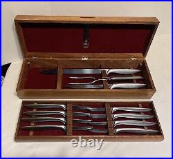 Gerber Legendary Blades 11 Pc Carving Set 8 Steak Knife Set in Walnut Case
