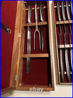 Gerber Legendary Blades 11 Pc Carving Set 8 Steak Knife Set in Walnut Case