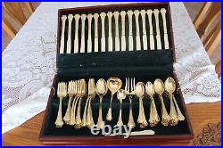 Gold Electroplate by F B Rogers China, Flatware, 86 Pieces, Service for 16
