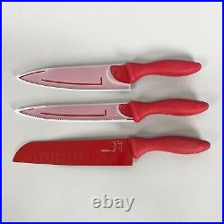 Gordon Ramsay Red 8 Chef's Knife Slicer Santoku High Carbon Stainless Set of 3