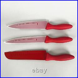 Gordon Ramsay Red 8 Chef's Knife Slicer Santoku High Carbon Stainless Set of 3