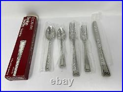 Gorham CLASSIC KEY Flatware 5-Piece Place Setting New in Box Forks Spoons Knife