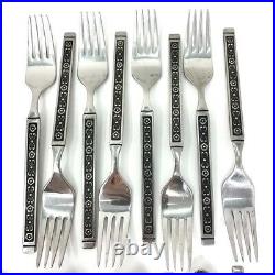 Gorham Hacienda Stainless Flatware Iced Teaspoon Serving Fork Spoon Mid Mod 62pc