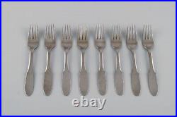 Gundorph Albertus for Georg Jensen. Eight Mitra forks in stainless steel