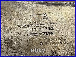 HUGE 1800s WM BEATTY & SON CHESTER ANTIQUE BUTCHER MEAT CLEAVER MARKED #3 4LB