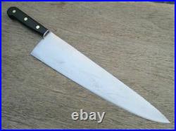 HUGE Old Landers Frary & Clark WIDE 19.25 Carbon Steel Chef Knife RAZOR SHARP