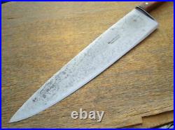 HUGE Vintage F. DICK Germany Extra-WIDE Carbon Steel Chef Knife RAZOR SHARP