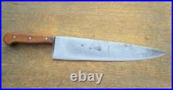 HUGE Vintage F. DICK Germany Extra-WIDE Carbon Steel Chef Knife RAZOR SHARP