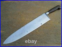 HUGE and WIDE Antique LF&C USA Carbon Steel French Nogent Chef Knife RAZOR SHARP