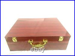 High Quality 72pc Stainless Steel Gold Cutlery & Servers in Shiny Wooden Case
