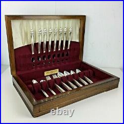 Holmes & Edwards Danish Princess Silverware Silver Plated IS 34pc 8 Set Vtg Gift